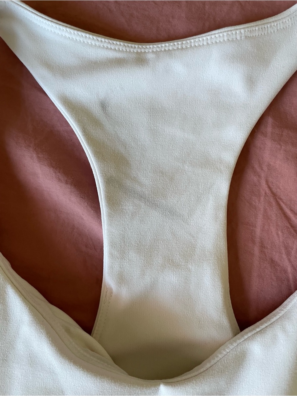 Fabletics White Racerback Crop Sports Bra Size Large - Picture 5 of 6